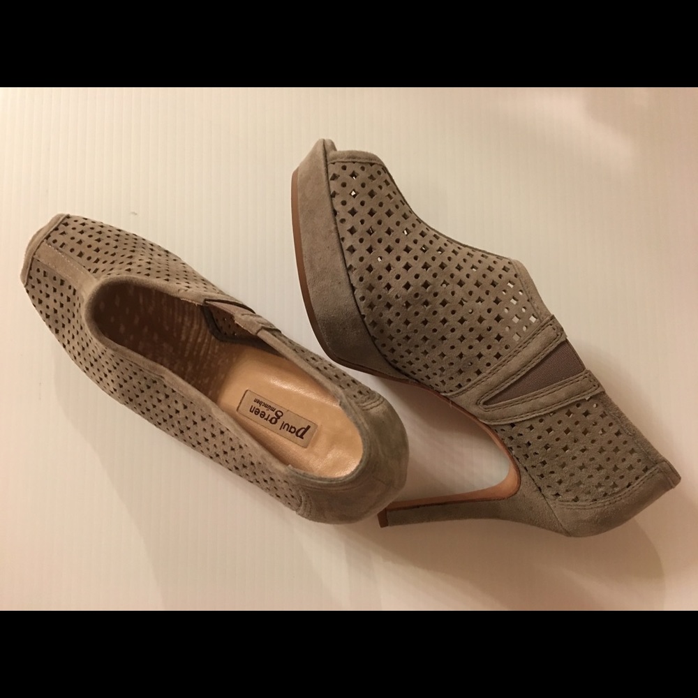 Obermat laser cut peep toe bootie